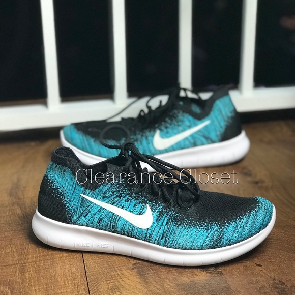 NWT NikeID Free Rn Flyknit 2017 Black/Blue M AUTHE - Picture 3 of 6